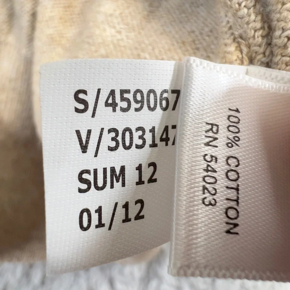 Banana Republic Sweater Mens Large NWT Oatmeal Beige Cotton Quarter Zip Pullover